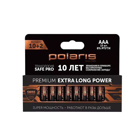 Батарейки щелочные Polaris PB AAA (12шт) Premium